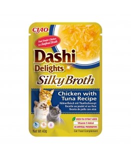 INABA CAT Dashi Delights Silky Broth Chicken tonnikalalla ja kampasimpukoilla - kissan herkku - 40g