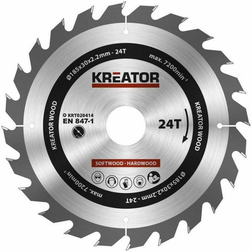 KREATOR Cutting disc for wood 185 mm – 2