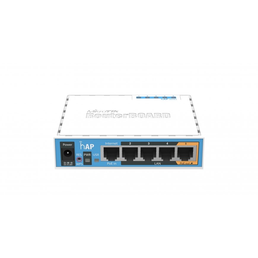 Mikrotik hAP Balts Power over Ethernet