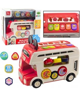 Lean Toys Interaktyvūs mokomieji autobusų rūšiavimo žibintai skamba raudonai