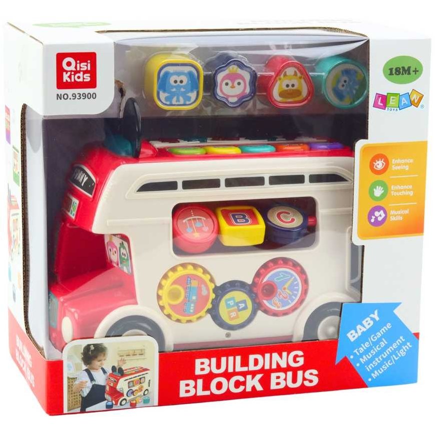 Lean Toys Interactive Educational Bus Sorting Lights Sounds Red – 4