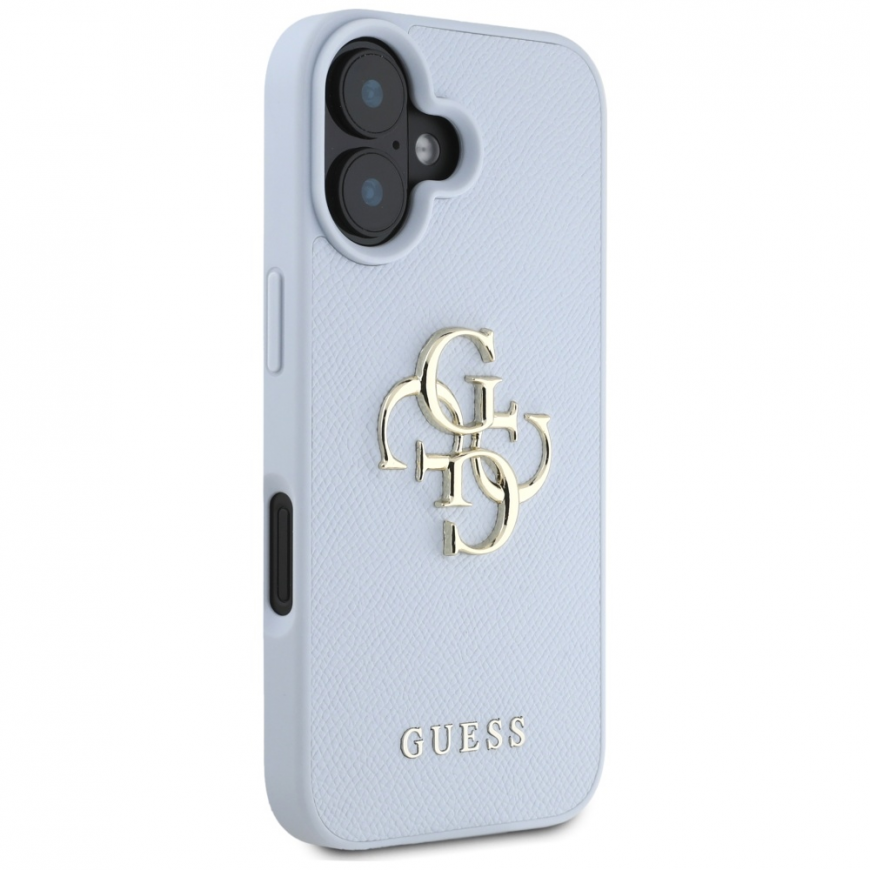 Guess Graained Big 4G Logo Pieni Classic Logo Apple iPhone 16 kotelo sininen – 5