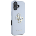 Guess Graained Big 4G Logo Pieni Classic Logo Apple iPhone 16 kotelo sininen Guess Graained Big 4G Logo Pieni Classic Logo Apple iPhone 16 kotelo sininen
