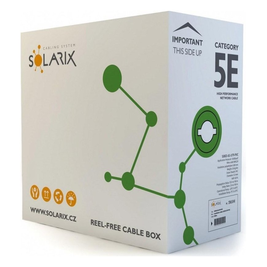 SOLARIX CAT.5E TWISTED PAIR CABLE U/UTP PVC box 305m – 3
