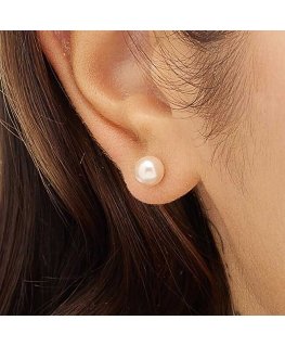 Sagapo Charming steel earrings with pink pearl Wisdom SWI28