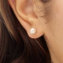 Sagapo Charming steel earrings with pink pearl Wisdom SWI28