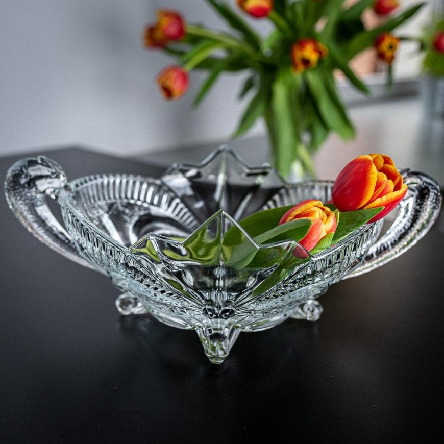 Lumarko Glass bowl on legs with handles – 4