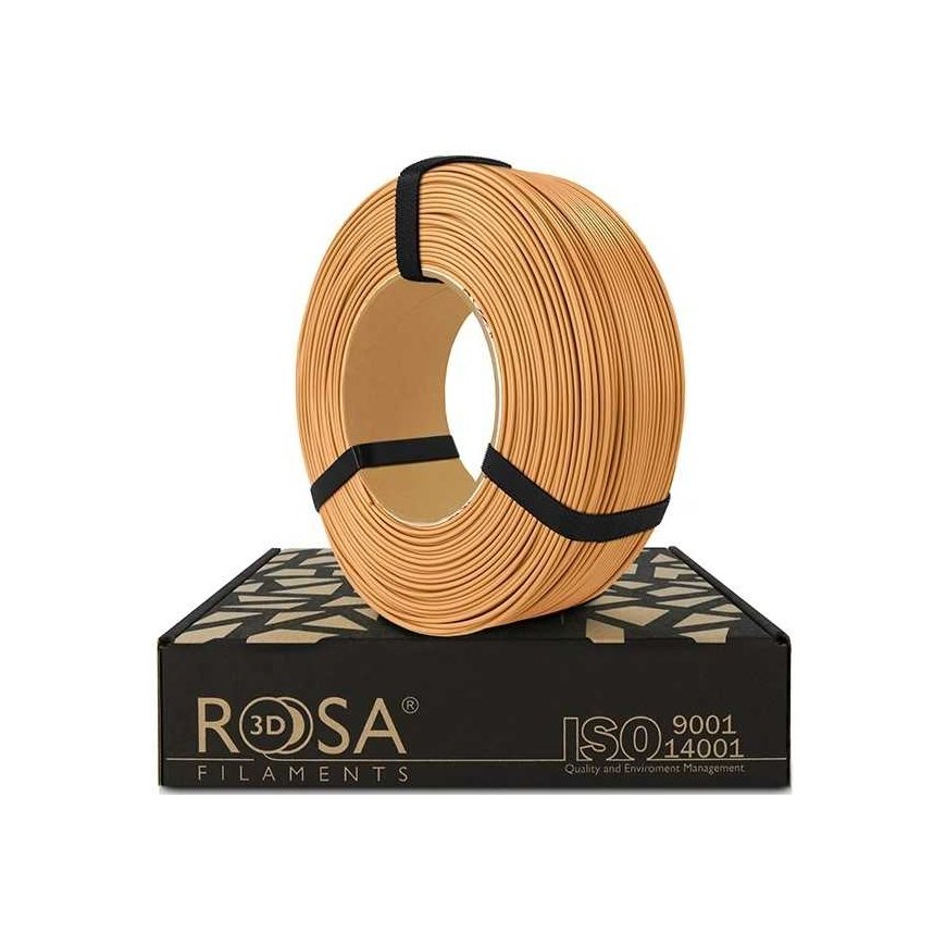 3D plastikas PLA ruda šviesiai 1.75mm 1kg refill pakuotė Rosa3D – 2