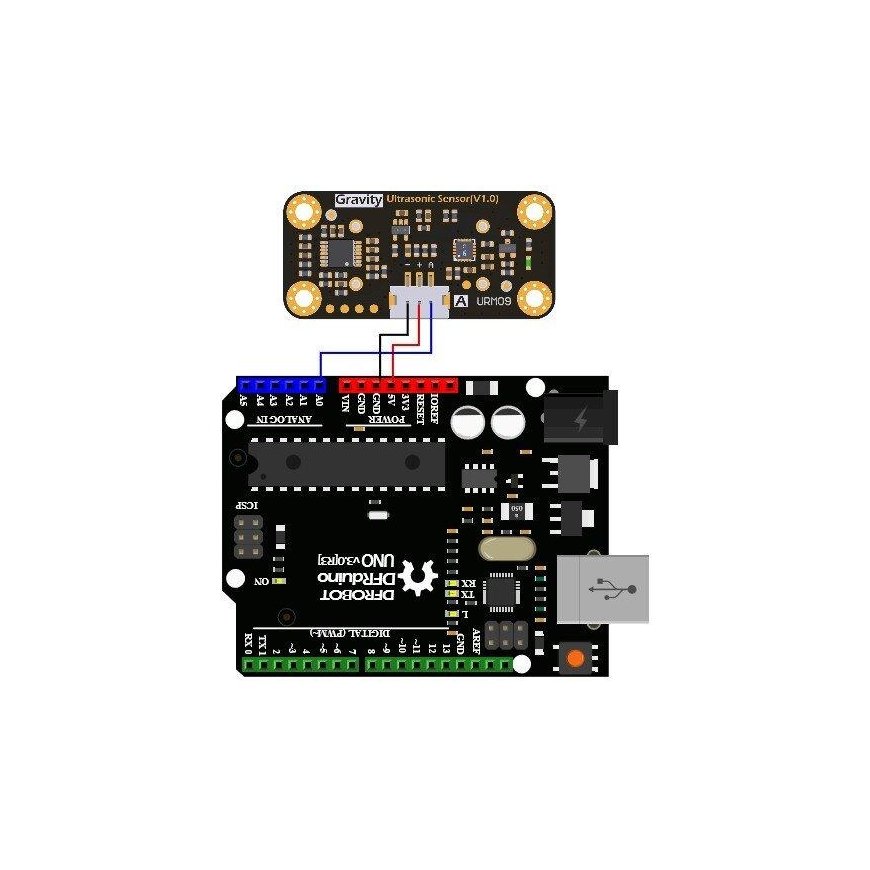 DFRobot SEN0307 Gravity ultragarsinis atstumo jutiklis 2-500 cm, jutiklio analogas URM09 – 4