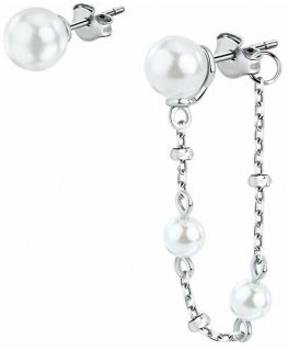 Morellato Elegant asymmetrical silver earrings Perla SAWM08