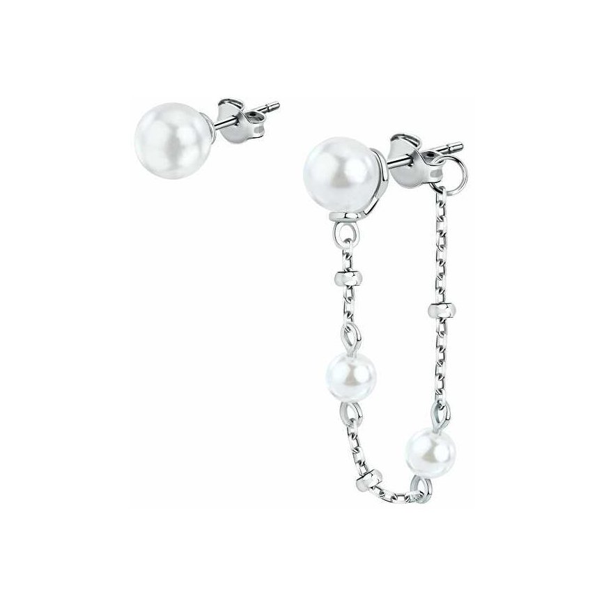 Morellato Elegant asymmetrical silver earrings Perla SAWM08