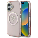 Guess IML Metal Mountain Logo MagSafe Apple iPhone 16 dėklas telefonui rožinės spalvos Guess IML Metal Mountain Logo MagSafe Apple iPhone 16 dėklas telefonui rožinės spalvos