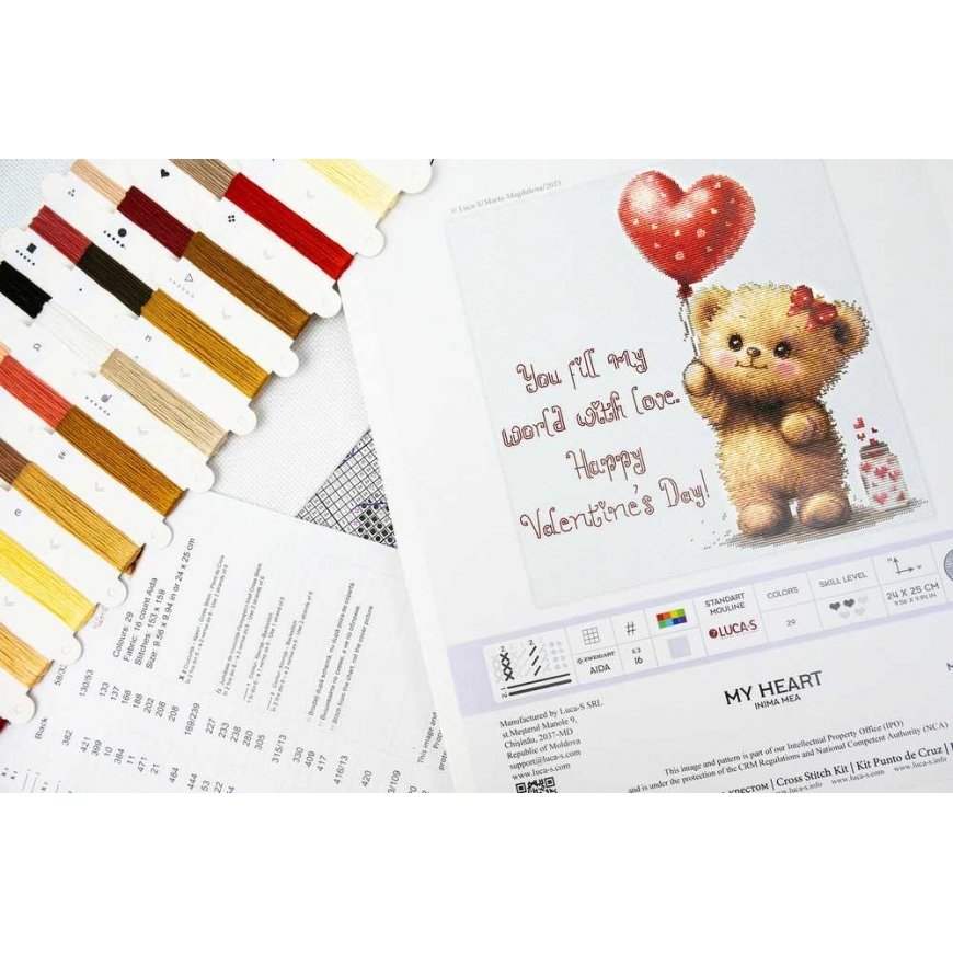 luca S Cross stitch kit "My heart" 24x25cm SB1424 – 4