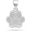 Brilio Silver Playful silver pendant with zircons Paw PT63W Brilio Silver Playful silver pendant with zircons Paw PT63W