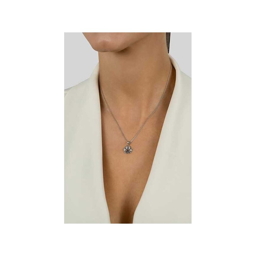 Brilio Silver Playful silver pendant with zircons Paw PT63W – 3