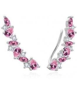 Beneto Charming long earrings with pink zircons AGUP3299P