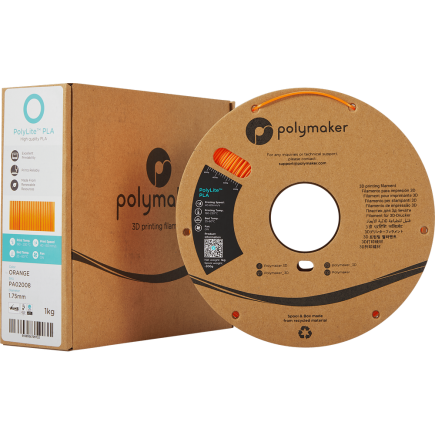 Polymaker PolyLite PLA - 1.75mm - 1kg - Silk Raudonas – 3