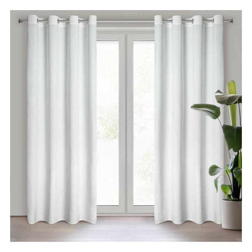 Eurofirany Curtains 140x250 Rosa white velour ready for eyelets D91