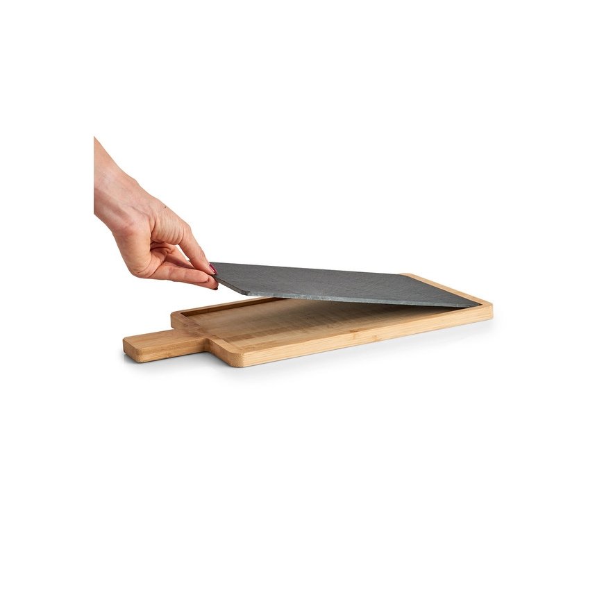 Zeller Present 24510 kitchen cutting board Rectangular Bamboo, Slate Anthracite, Natural – 4