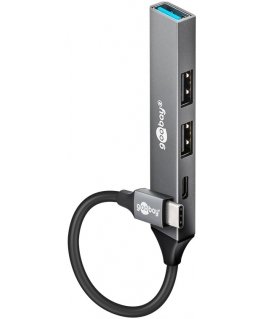 Goobay 74459 interface hub USB 3.2 Gen 1 (3.1 Gen 1) Type-C 5000 Mbit/s Light grey