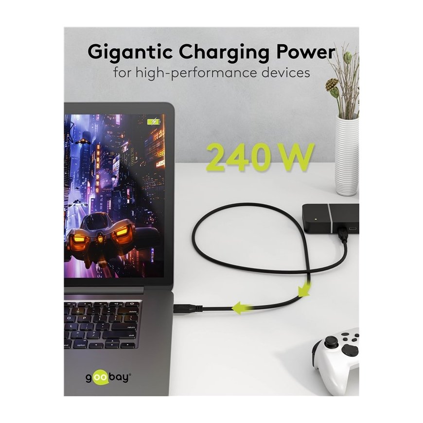 Goobay 74182 USB кабель USB4 Gen 2x2 0,5 m USB C Черный – 4