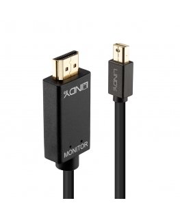 Lindy 36929 video kabeļu aksesuārs 5 m Mini DisplayPort HDMI Type A (Standard) Melns