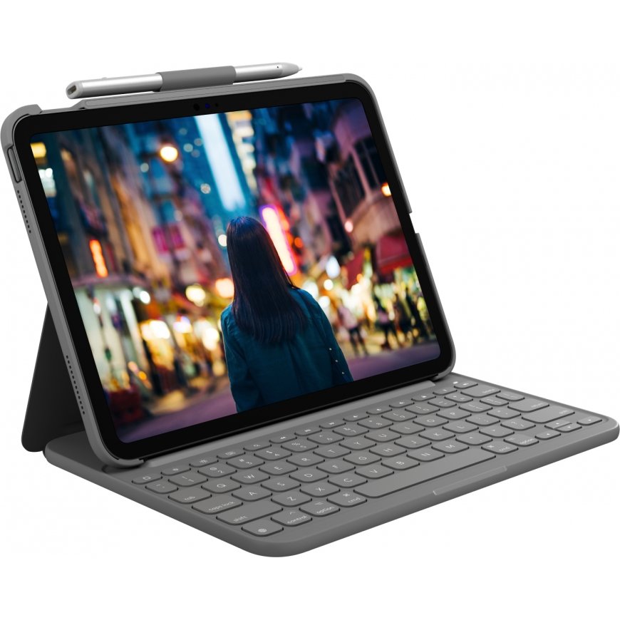 Logitech 920-011429 mobiliojo įrenginio klaviatūra QWERTY Anglų (JK) „Bluetooth“ Pilka