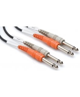 Hosa Technology 2 x 6.35mm TS/2 x 6.35mm TS audio kabelis 2 m Melns