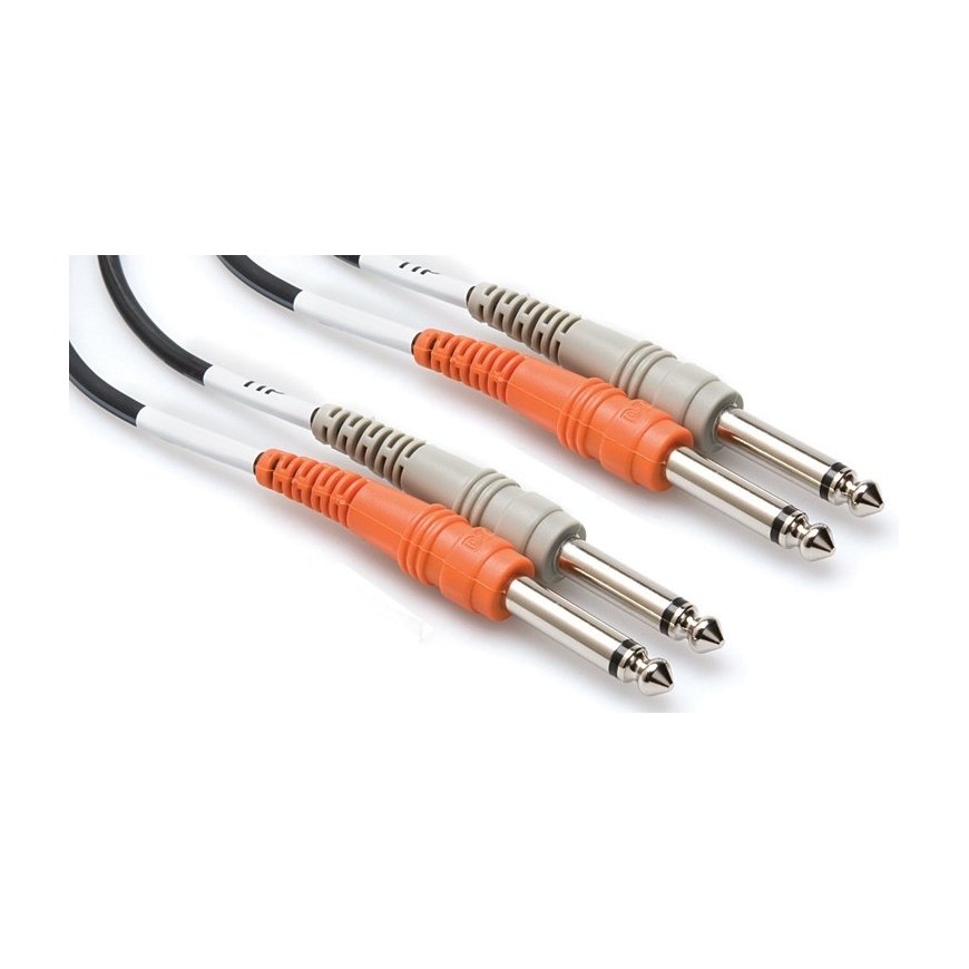 Hosa Technology 2 x 6.35mm TS/2 x 6.35mm TS audiokaabel 2 m Must