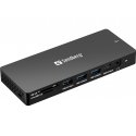 Sandberg 136-61 kannettavien tietokoneiden telakka ja porttitoistin Langallinen USB 3.2 Gen 1 (3.1 G