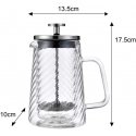 ZAPARZACZ DO KAWY HERBATY SZKLANY 350ML FRENCH PRESS KLAUSBERG KB-7762 Silver