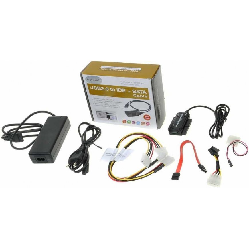 PremiumCord – USB 2.0 IDE + SATA Connection with Cavi and Rete Power Supply – 2