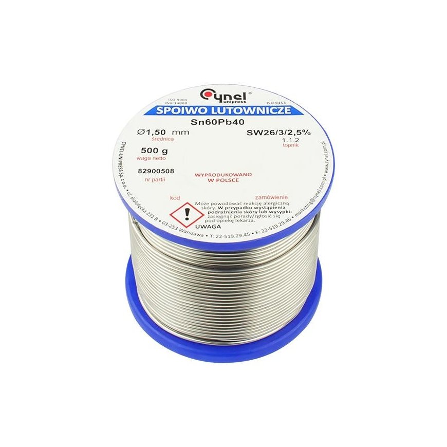Lydmetalis su fliusu CYNEL LC60-SW26 1.50mm 500g