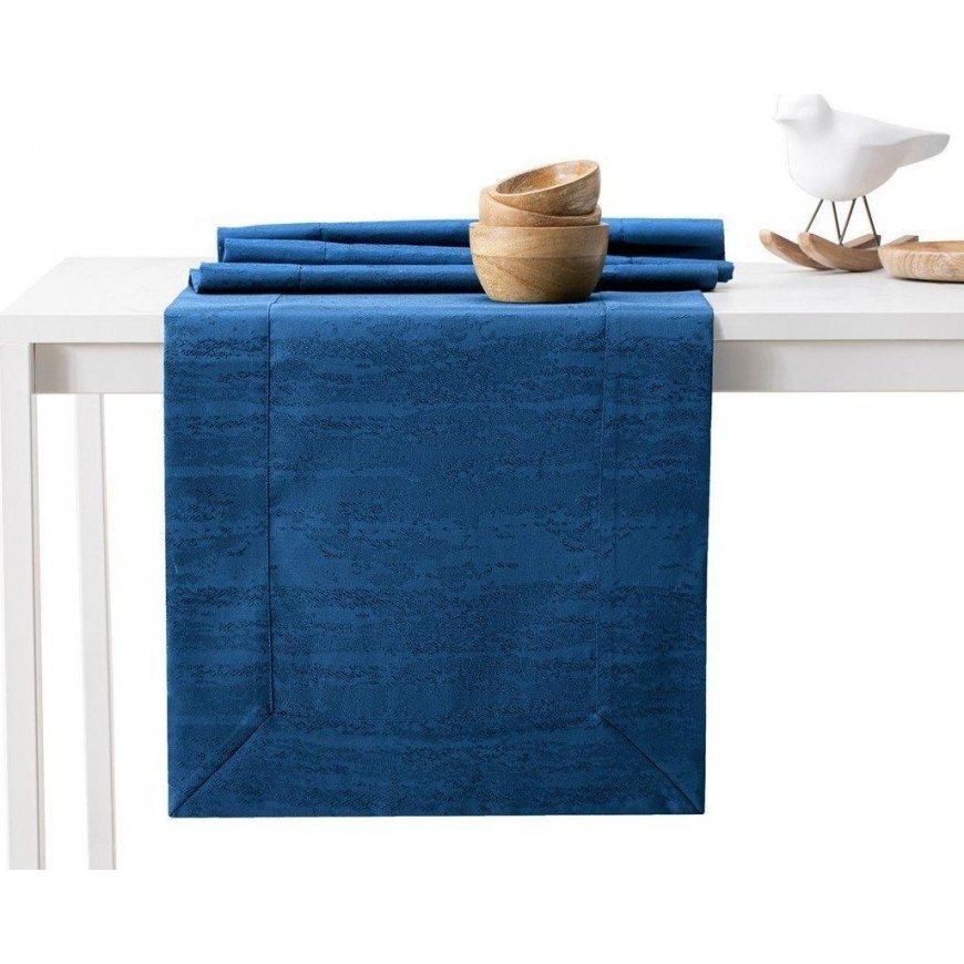 AmeliaHome Tablecloth AH VESTA BRD INDIGO 40X140