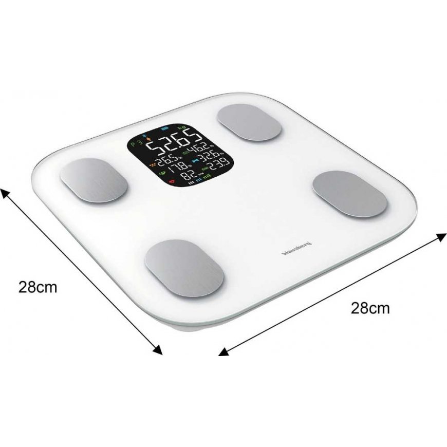 Keittiövaaka KYLPYHUONEVAKAAT, JOLLA RASVA- JA KEHOKOOSTUMUSMITTAUS, SMART, BT, KLAUSBERG KB-7855 Valkoinen – 3