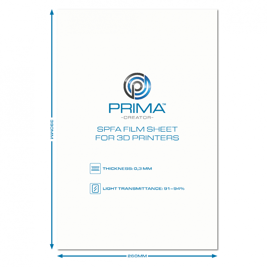 PrimaCreator SPFA film for 3D printers - 260x390mm – 2