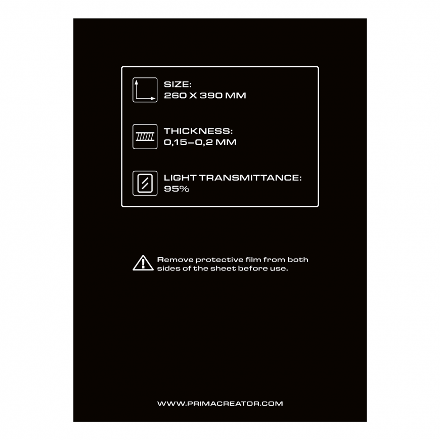 PrimaCreator nFEP film for 3D printers - 260x390mm – 2