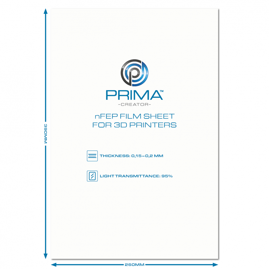 PrimaCreator nFEP film for 3D printers - 260x390mm – 3