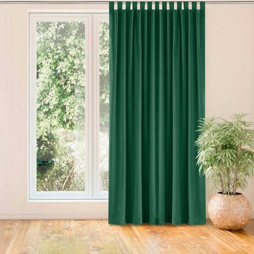 Homede Curtains VELVET TAB GREEN 400x245 – 2