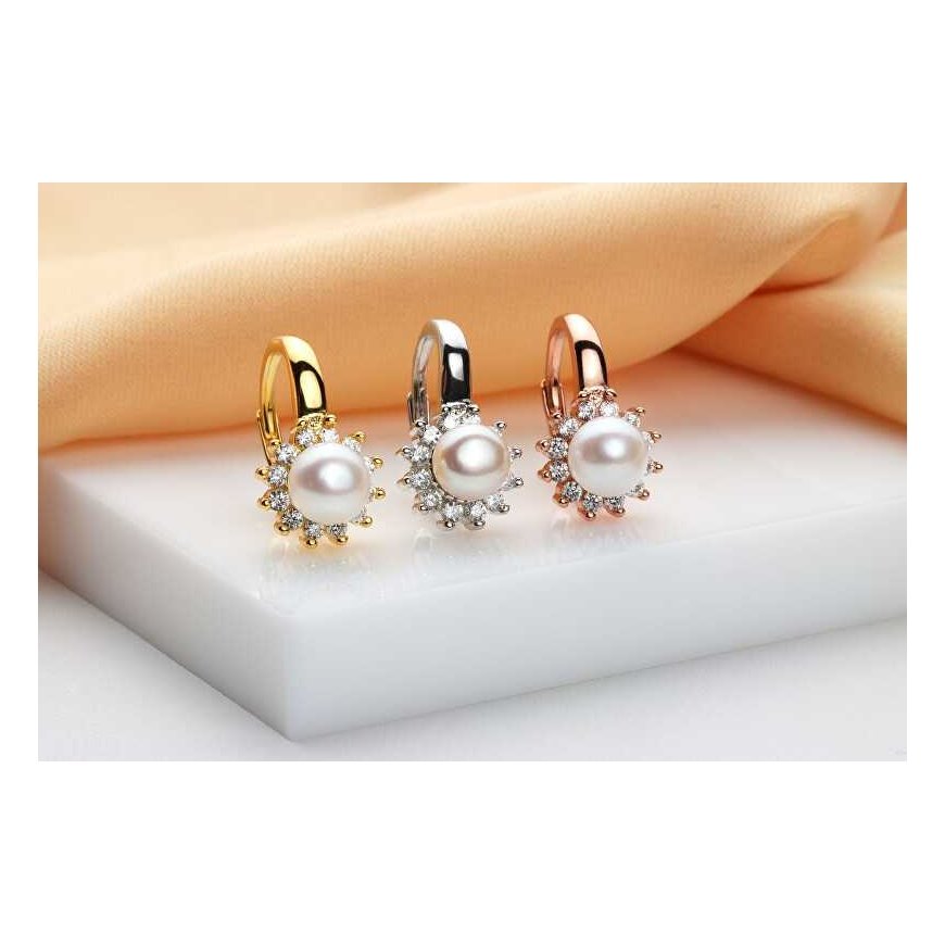 Brilio Silver Brilio Silver Elegant bronze earrings with zircons EA788R – 2