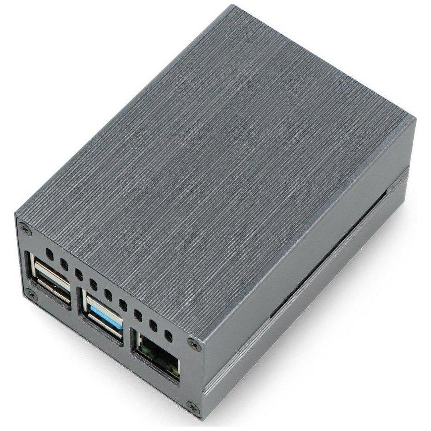 Oem-alumiininen kotelo Raspberry Pi 4B:lle tuulettimella - harmaa