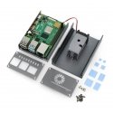 Oem-alumiininen kotelo Raspberry Pi 4B:lle tuulettimella - harmaa Oem-alumiininen kotelo Raspberry Pi 4B:lle tuulettimella - harmaa