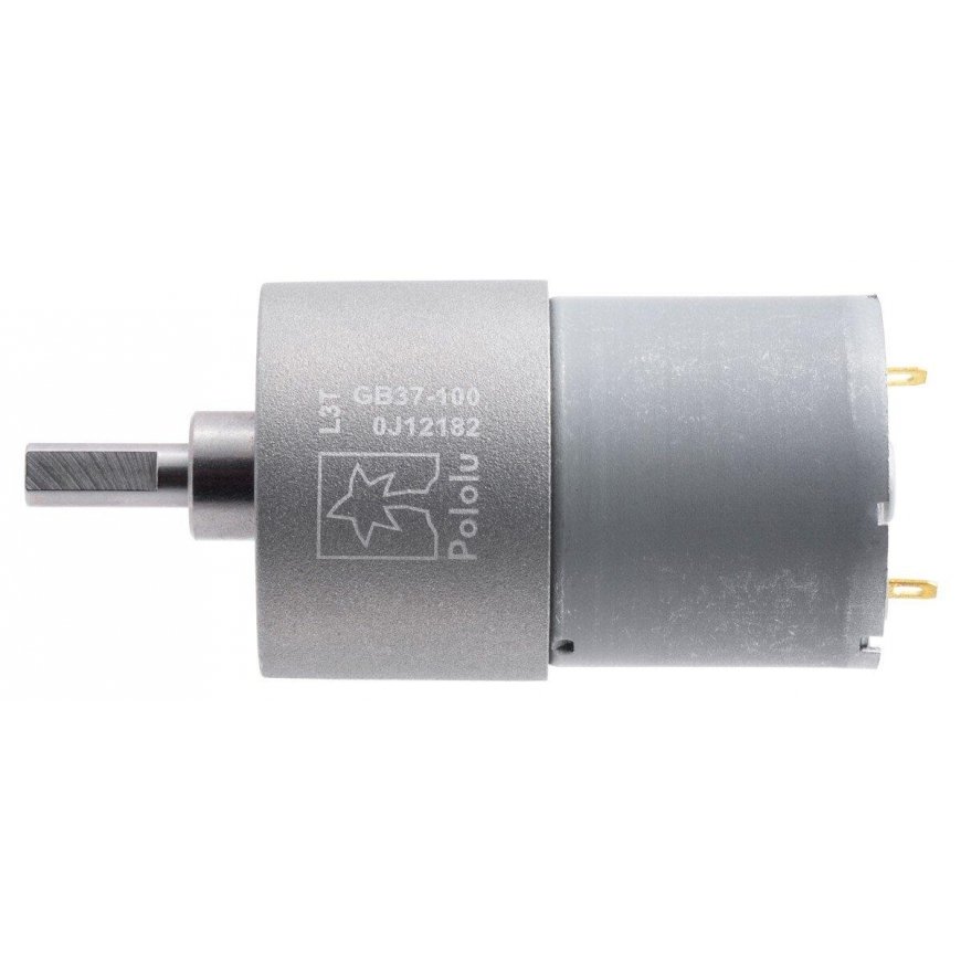 37Dx57L motor with 100 gear: 1 12V 100RPM - Pololu 4745 – 2