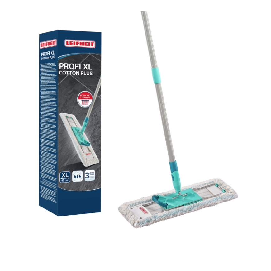 Leifheit Floor brush with folding handle in a box "Profi XL cotton plus" 42 cm – 5
