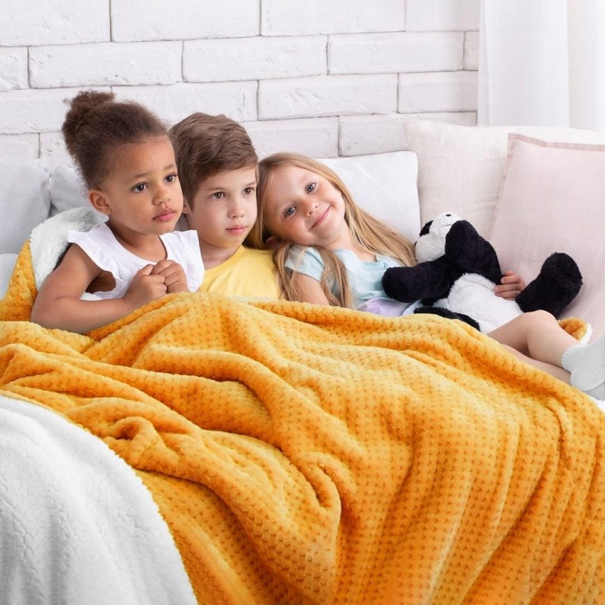 AmeliaHome Plaid SHLEEPY, 220x240 cm, color: orange/white – 2