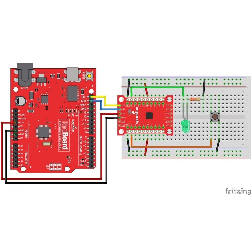 SX1509, GPIO išplėtimas 16 I/O, skirtas Arduino, SparkFun BOB-13601 – 5