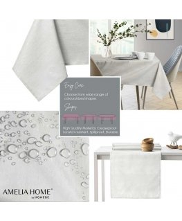 Tablecloth Vesta cream pressed modern 80x80 AmeliaHome