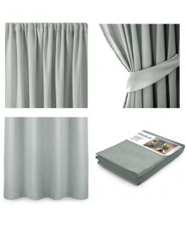 Night curtain AmeliaHome BLACKOUT 140X245 cm, 1 pc., tape/hooks, color: silver