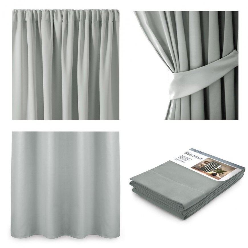 Night curtain AmeliaHome BLACKOUT 140X245 cm, 1 pc., tape/hooks, color: silver – 3