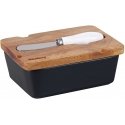 PORCELANOWA MASELNICZKA Z NOŻYKIEM POKRYWKA AKACJA KLAUSBERG KB-7784 Black PORCELANOWA MASELNICZKA Z NOŻYKIEM POKRYWKA AKACJA KLAUSBERG KB-7784 Black